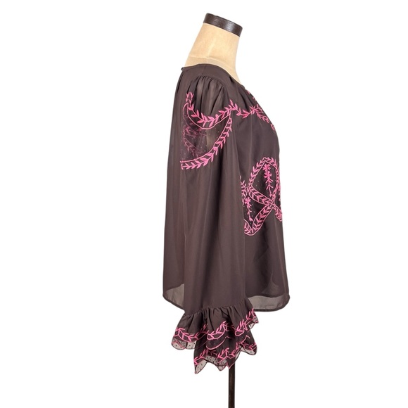 Anthropologie Long Sleeve Appliqué Women’s Blouse M NEW! - Picture 4 of 13